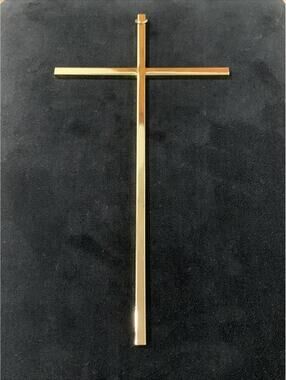 Minimalist Gold Plated 10” Wall Cross Hanging Crucifix Church Decor